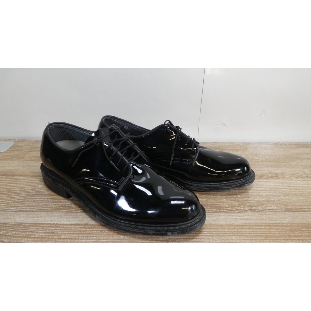 Men Vibram Oil Resisting Avonite Black Shoes Glossy Size 11.5
